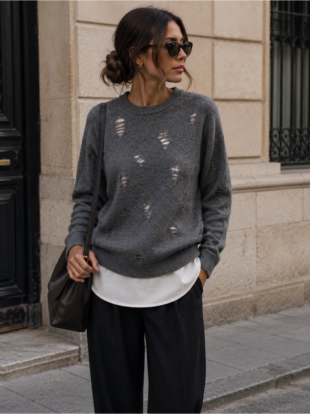 Boutique b+ab distressed oversized sweater Sep sale